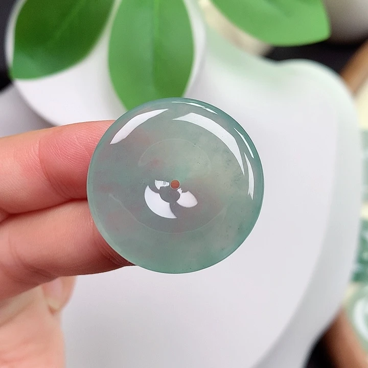 颈饰未镶嵌翡翠平安扣 28.1x4.9mm