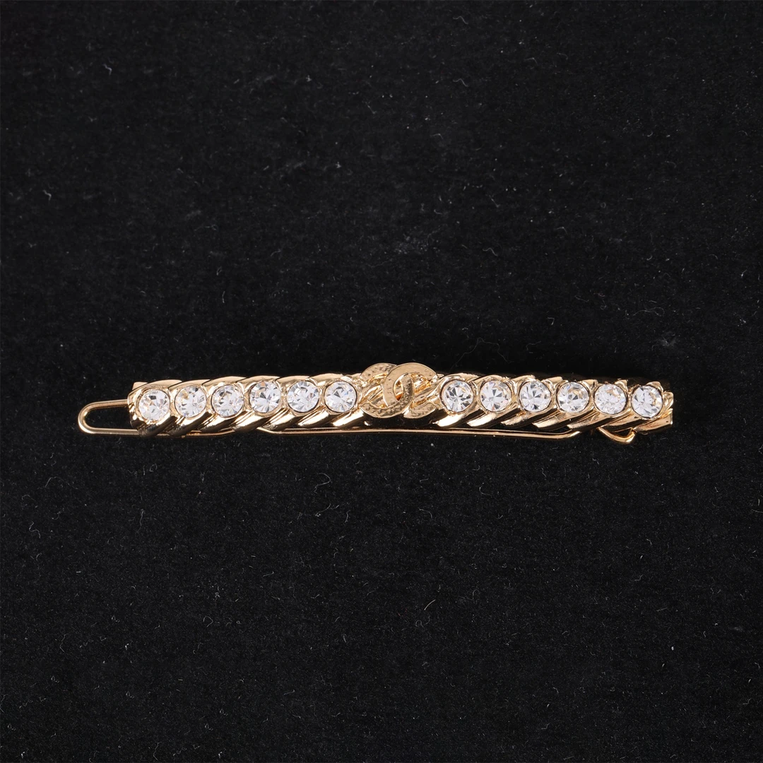 99新 Chanel/香奈儿 小花6珊 合金 23A 水钻发夹 边夹