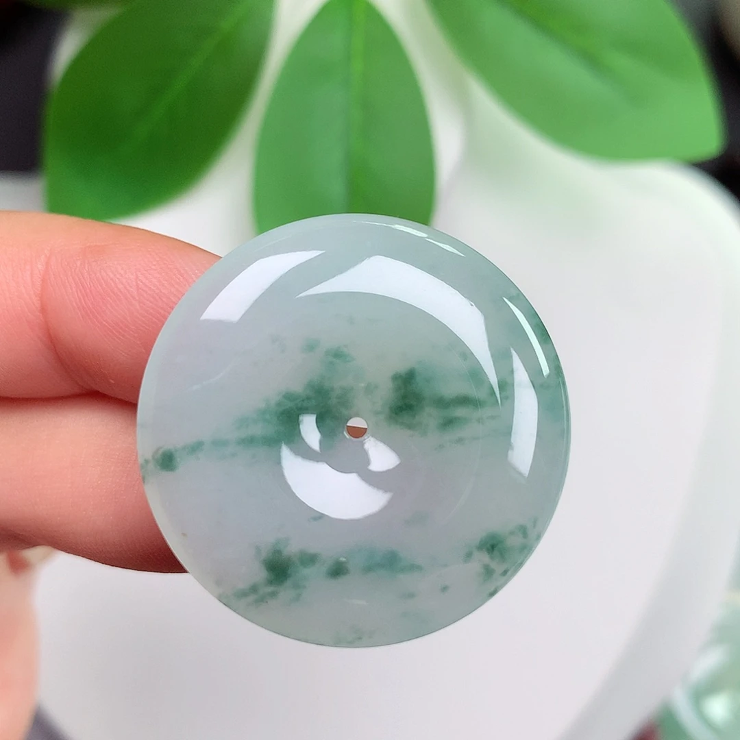 颈饰未镶嵌翡翠平安扣 29.9x5.2mm