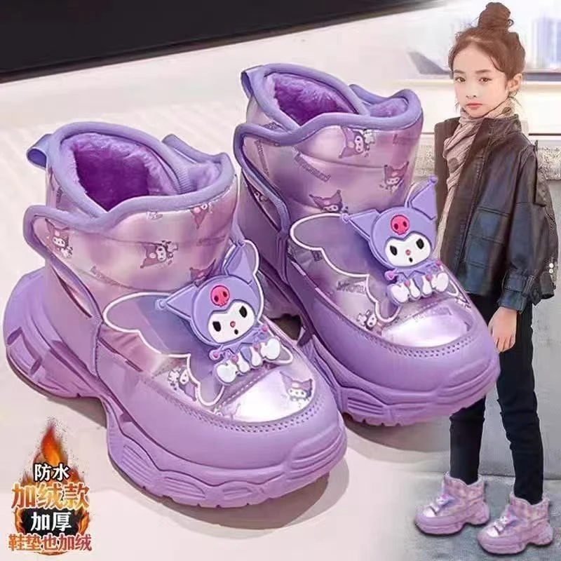 女童棉鞋2025冬季新款儿童棉靴加绒加厚大棉女孩雪地靴防水