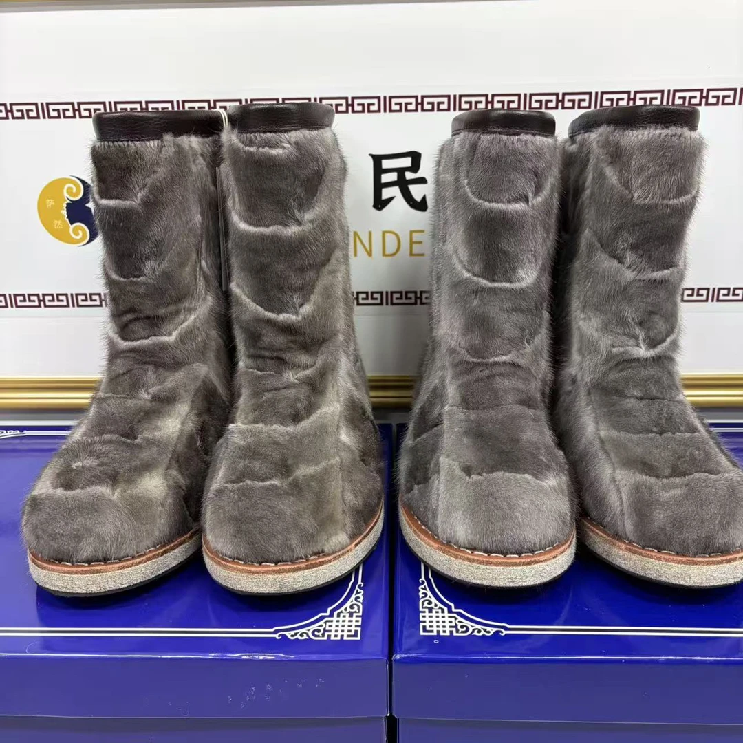 309-122男士貂毛冬季保暖雪地靴