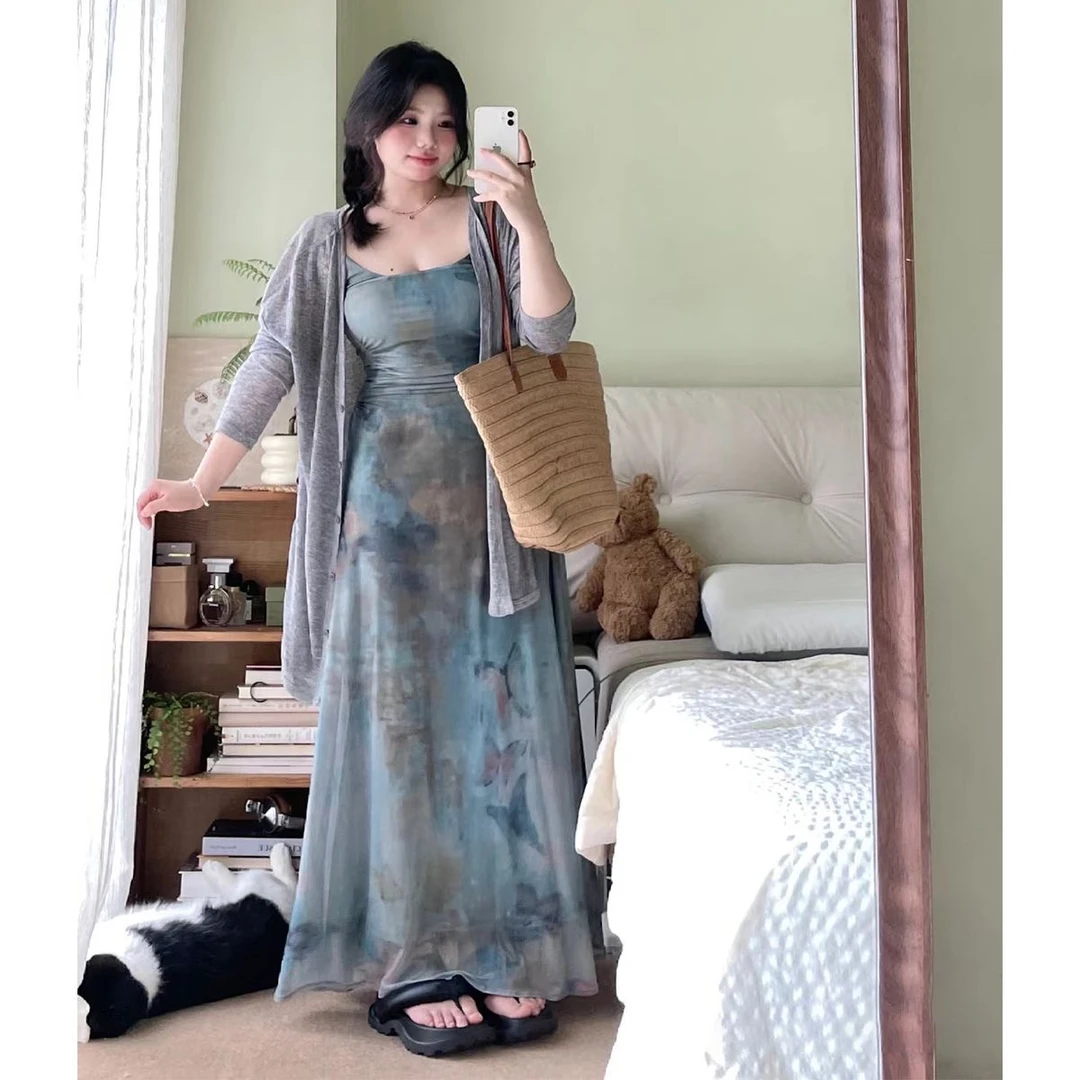 【胖微微专属】大码胖mm夏季新款收腹遮腰碎花裙（以直播间实物为准）