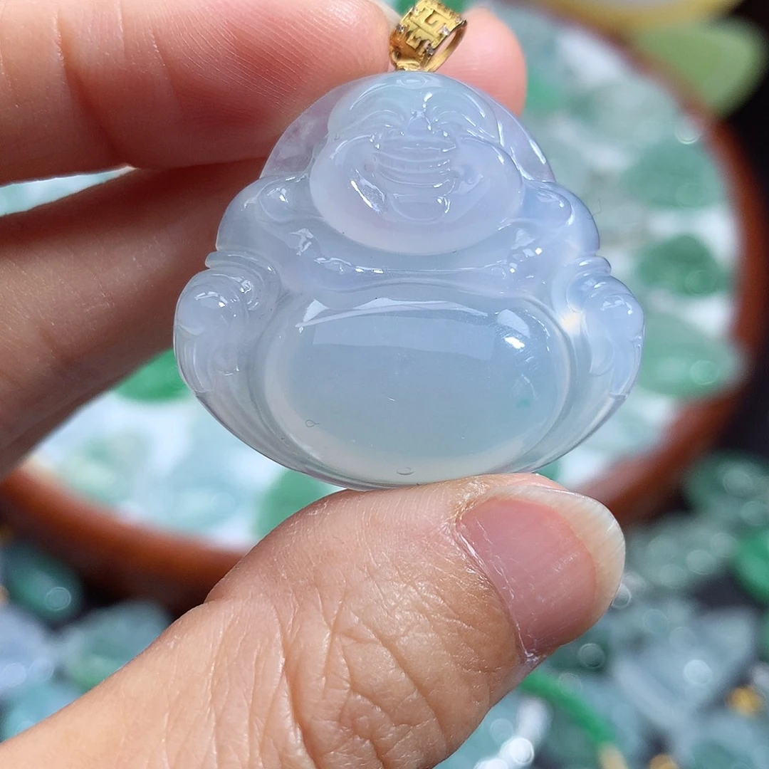 翡翠未镶嵌颈饰佛公