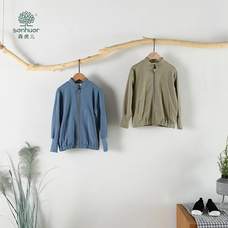 磨毛半高领收口袖户外儿童卫衣春季刺绣薄款运动男春夏2111060155