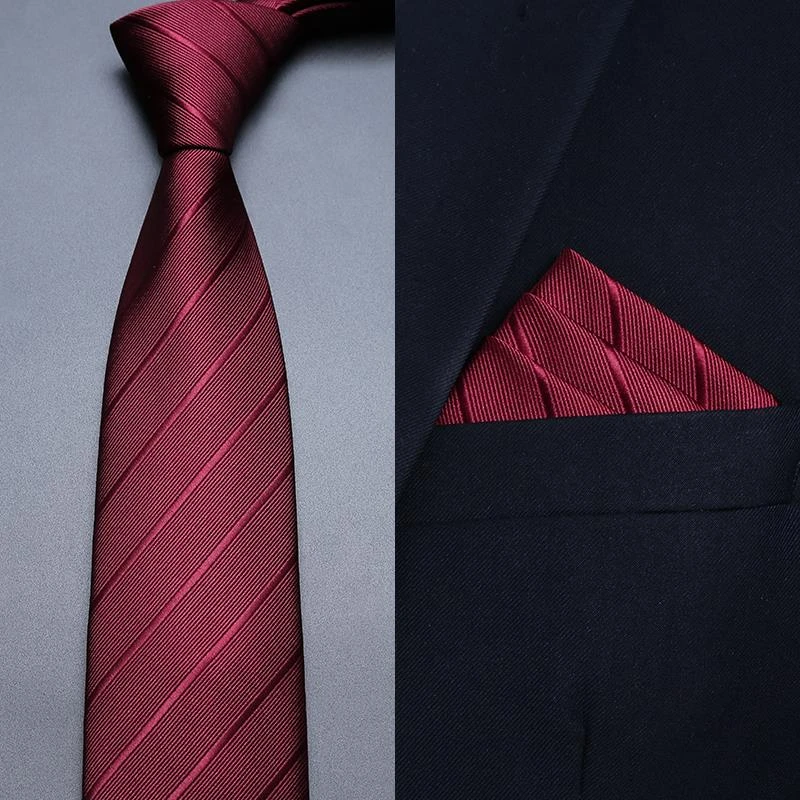 红色结婚领带男拉链式新郎婚礼酒红手打正装西装商务男士免打懒人