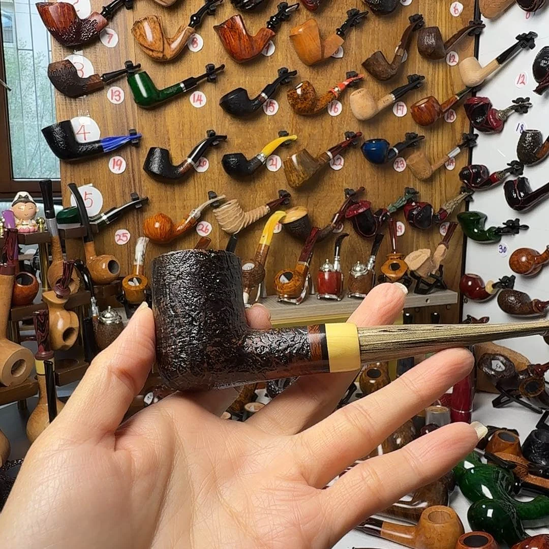 莫***名石楠木烟斗撞球手工烟斗