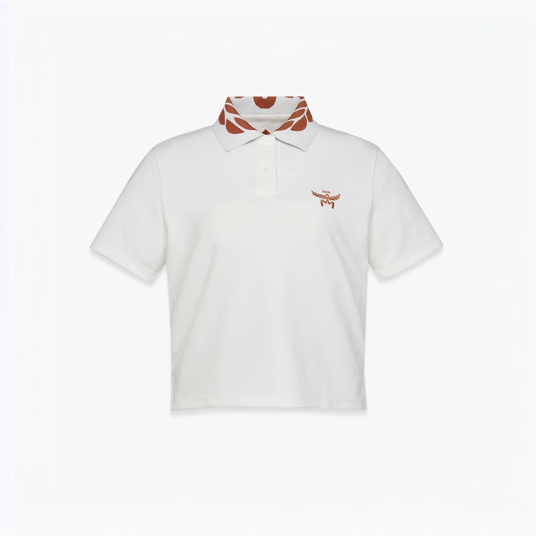 MCM【520礼物】COLLECTION 女士短袖T恤衫翻领月桂叶上衣