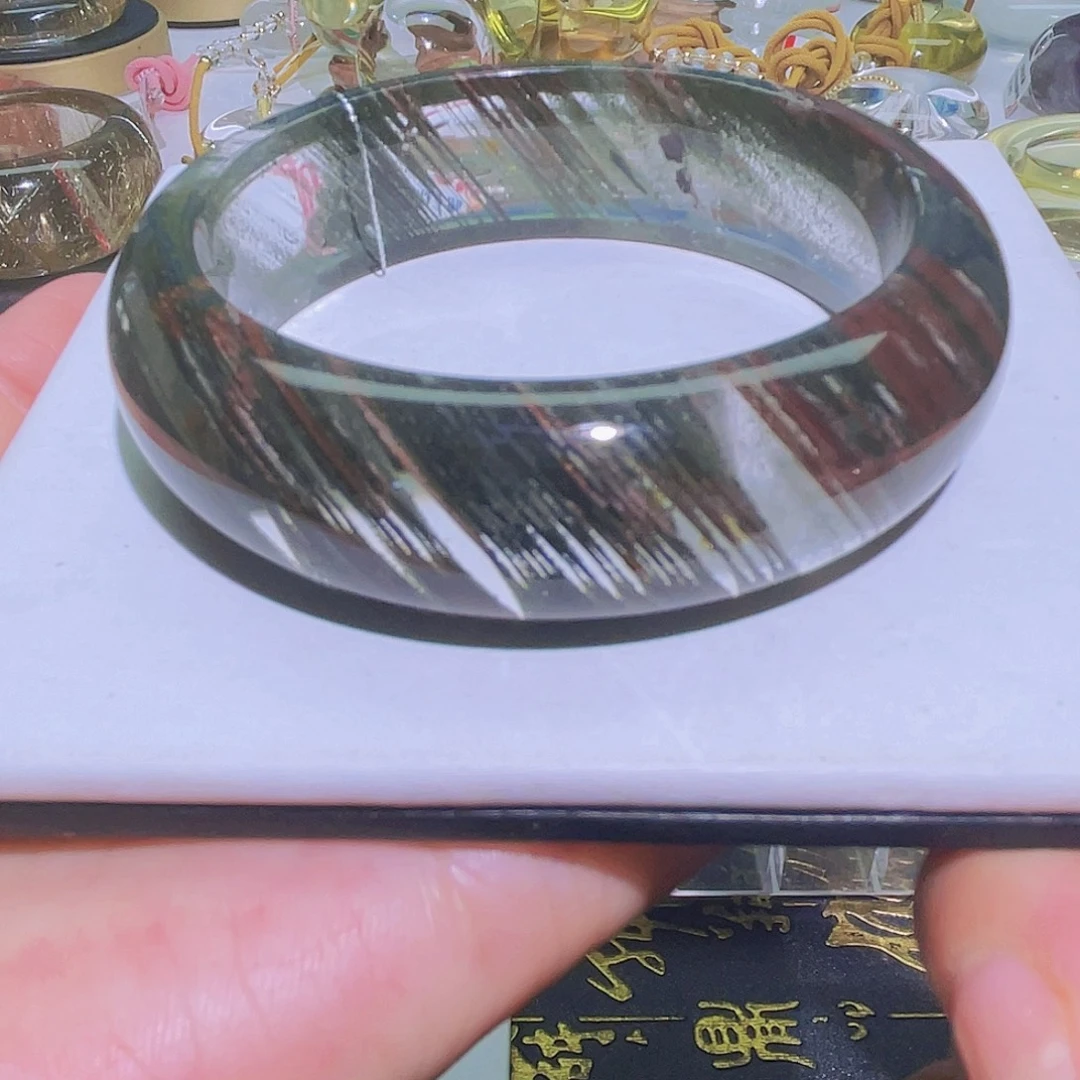 手镯水晶未镶嵌天然红绿幽灵共生矿56➕圈