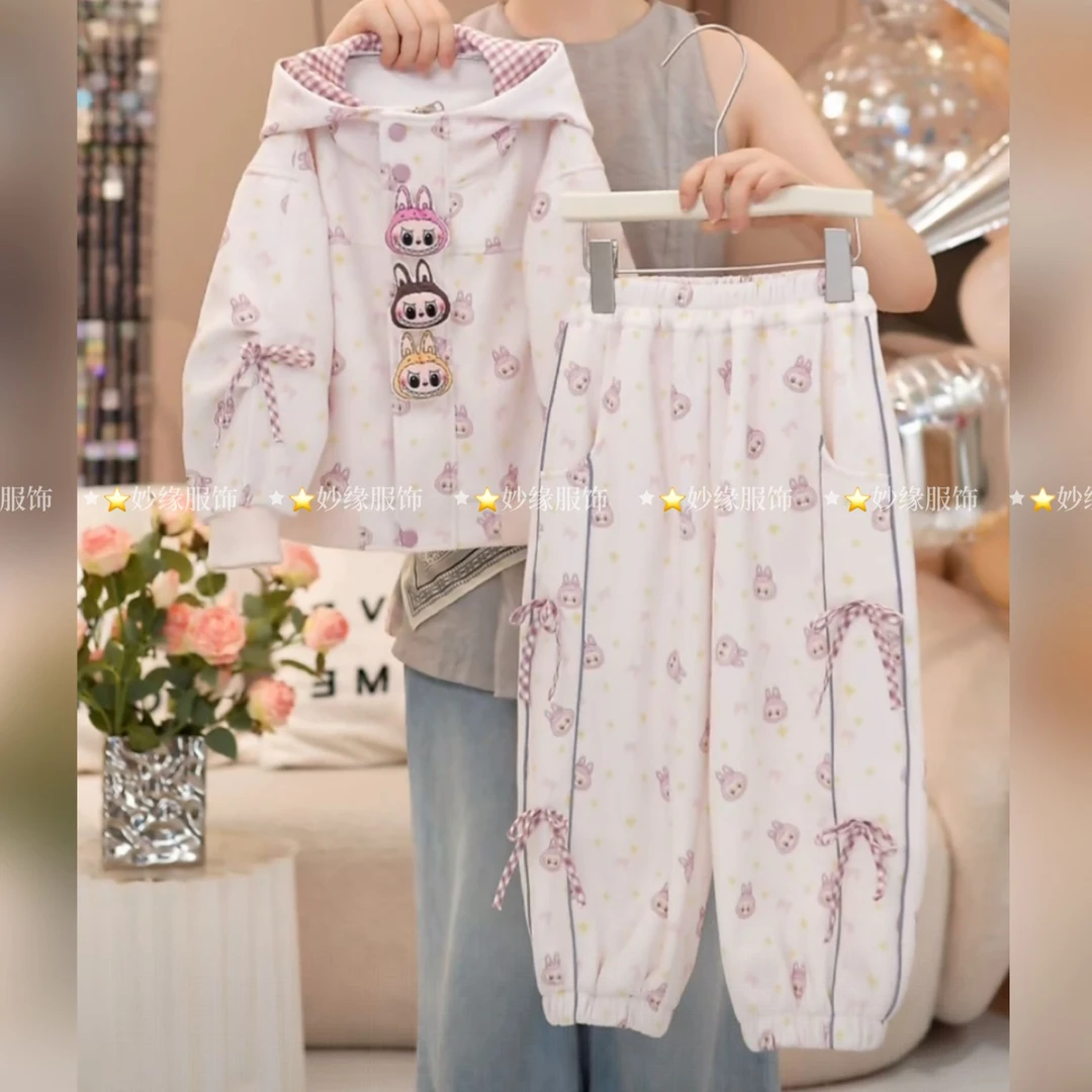 女童套装春秋季2025新款洋气儿童运动衣服时髦女宝秋装韩版两件套