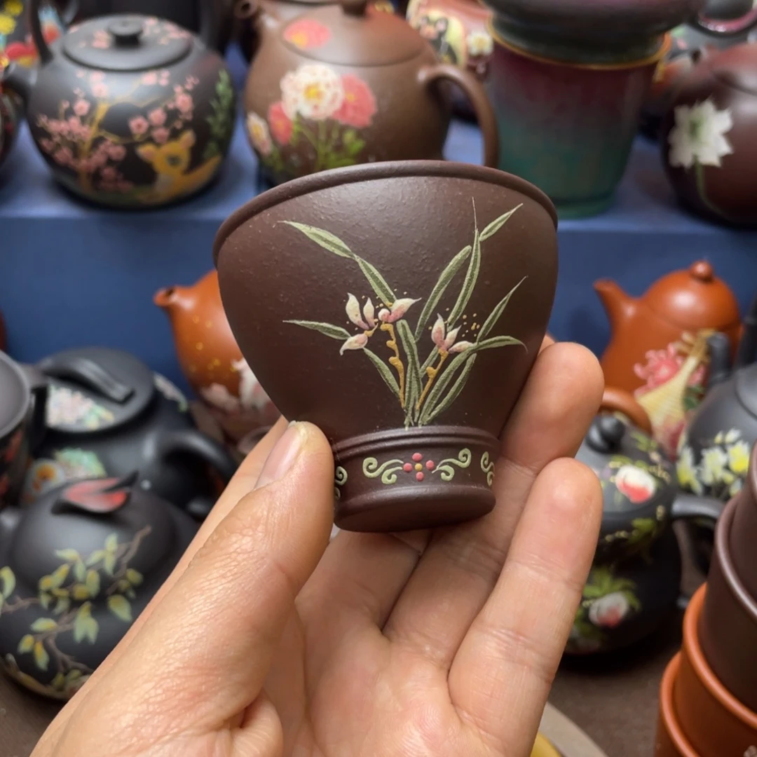红泥茶杯紫砂主人杯100cc