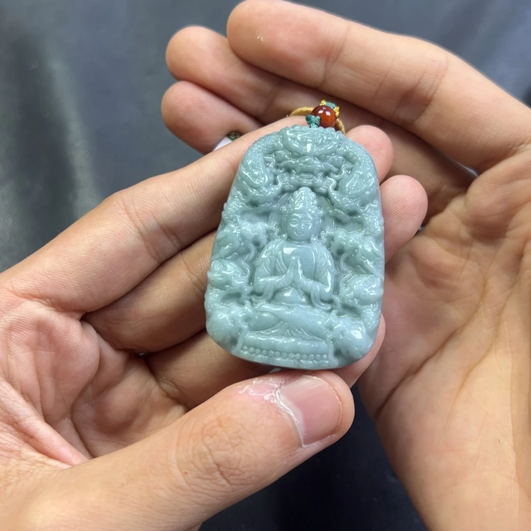 颈饰未镶嵌翡翠多样性缅甸翡翠手工九龙观音