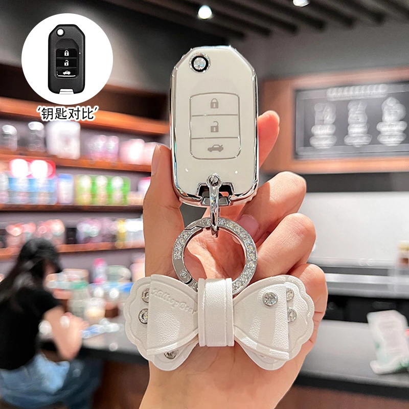 适用本田CRV汽车钥匙包套凌派缤智XRV飞度思域冠道雅阁思铂睿壳扣