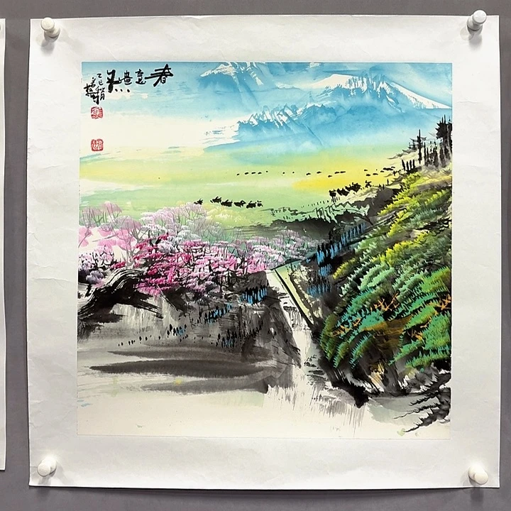 国画亲笔手绘放心去藏