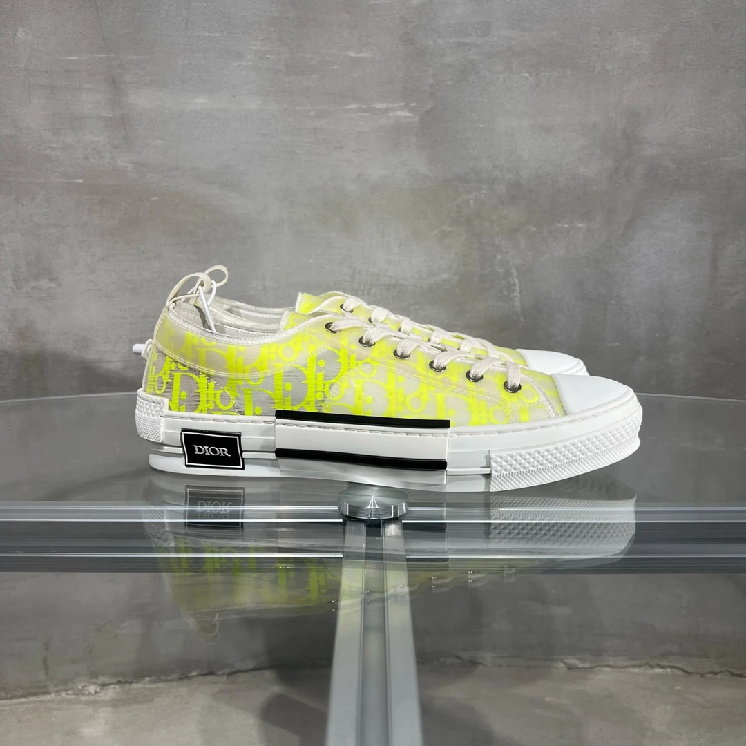 未使用 DIOR/迪奥 B23低帮白黄板鞋 尺码/43码 YH15033