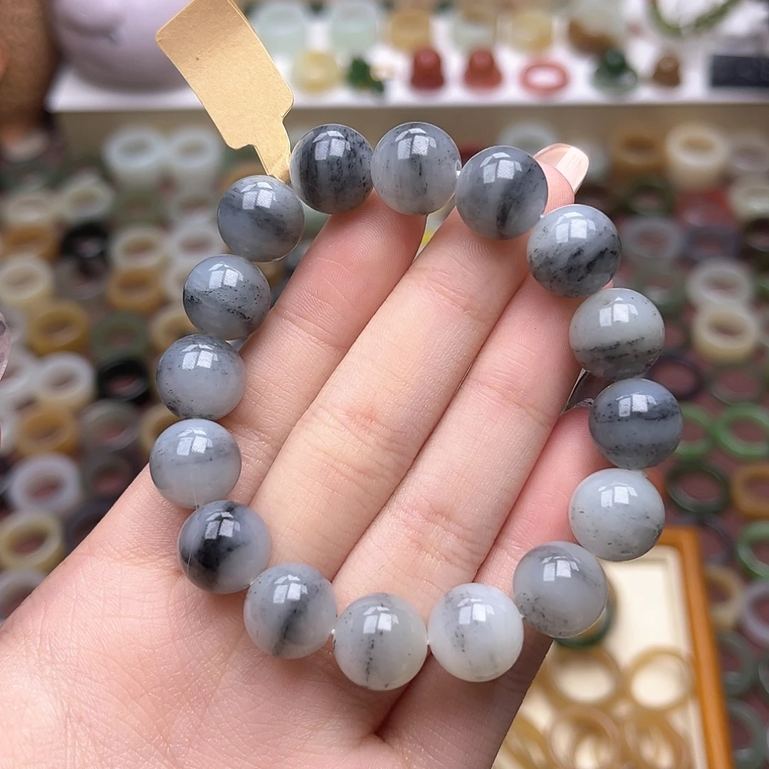 和田玉未镶嵌戒指卡12青花新品