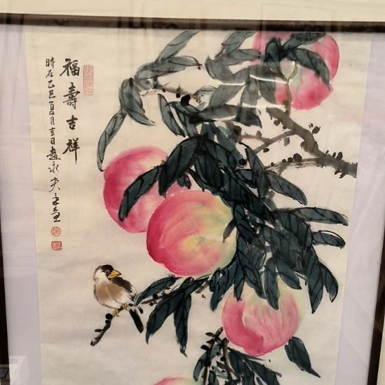 国画画作精品带框发作品