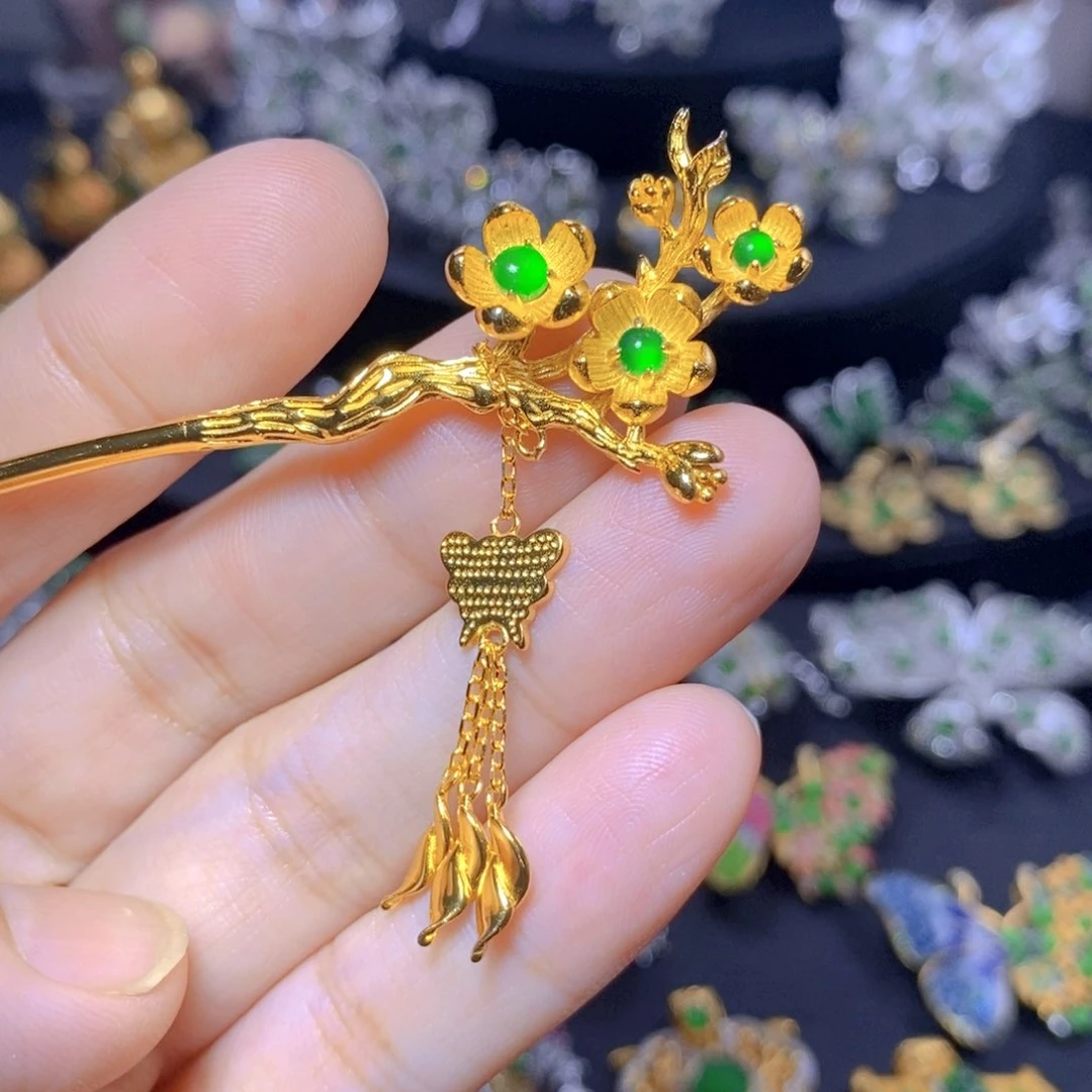 翡翠银S925镶嵌颈饰天然翡翠