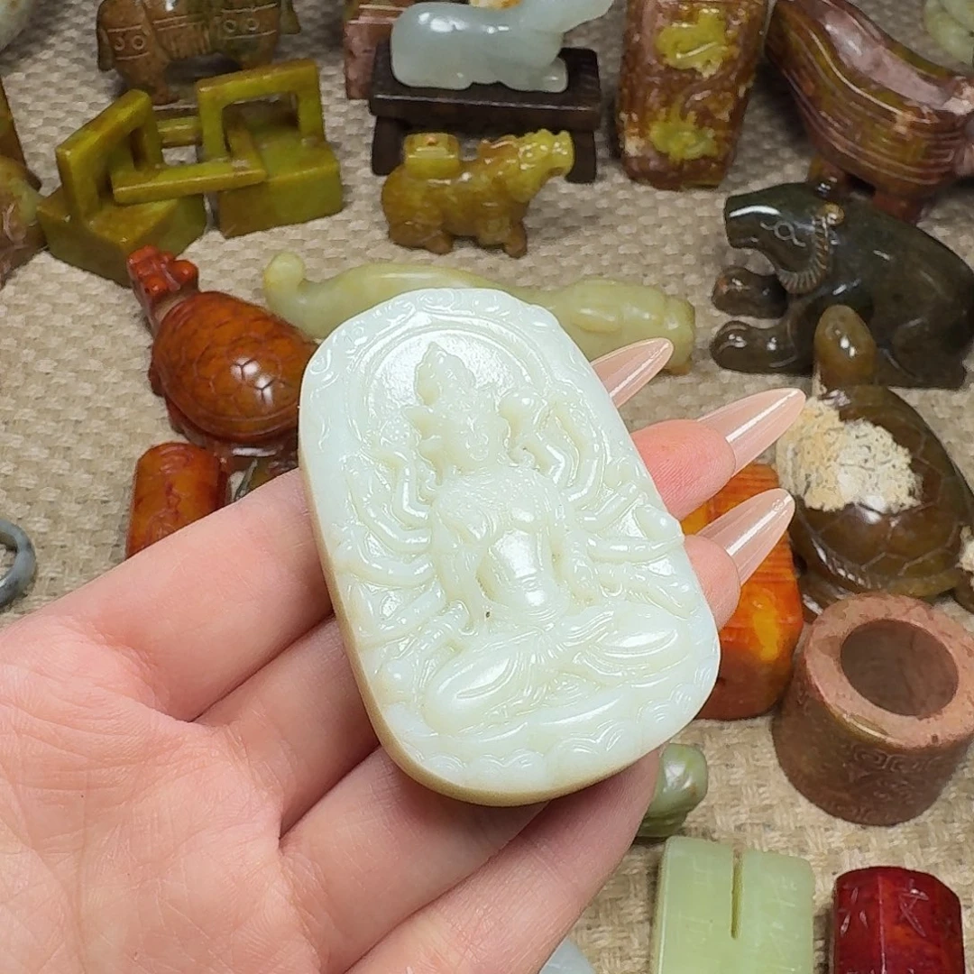 白玉菩提吊坠萧*挂件