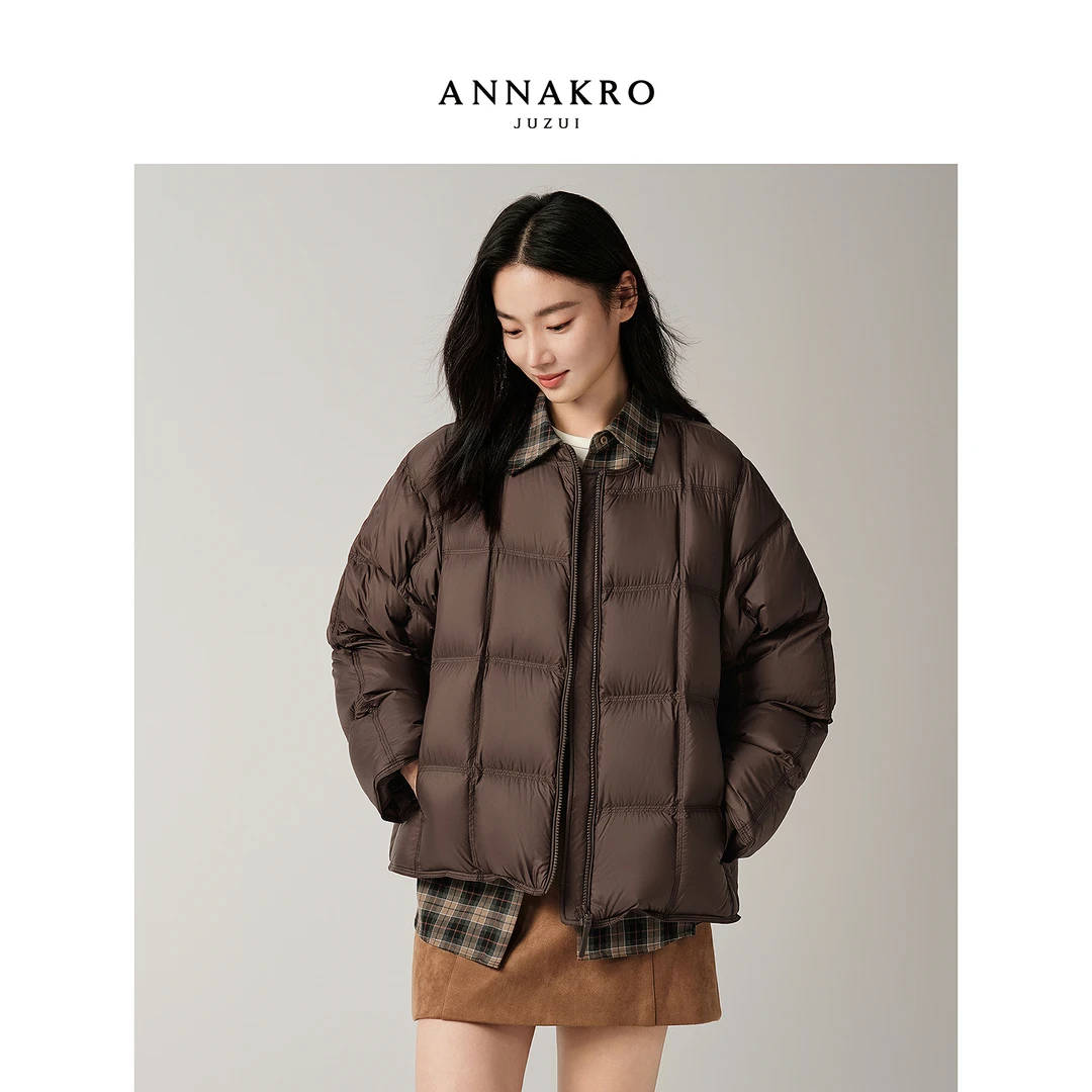 【小余专属】玖姿·安娜蔻KWFD03334轻量O型短款鸭绒羽绒服女