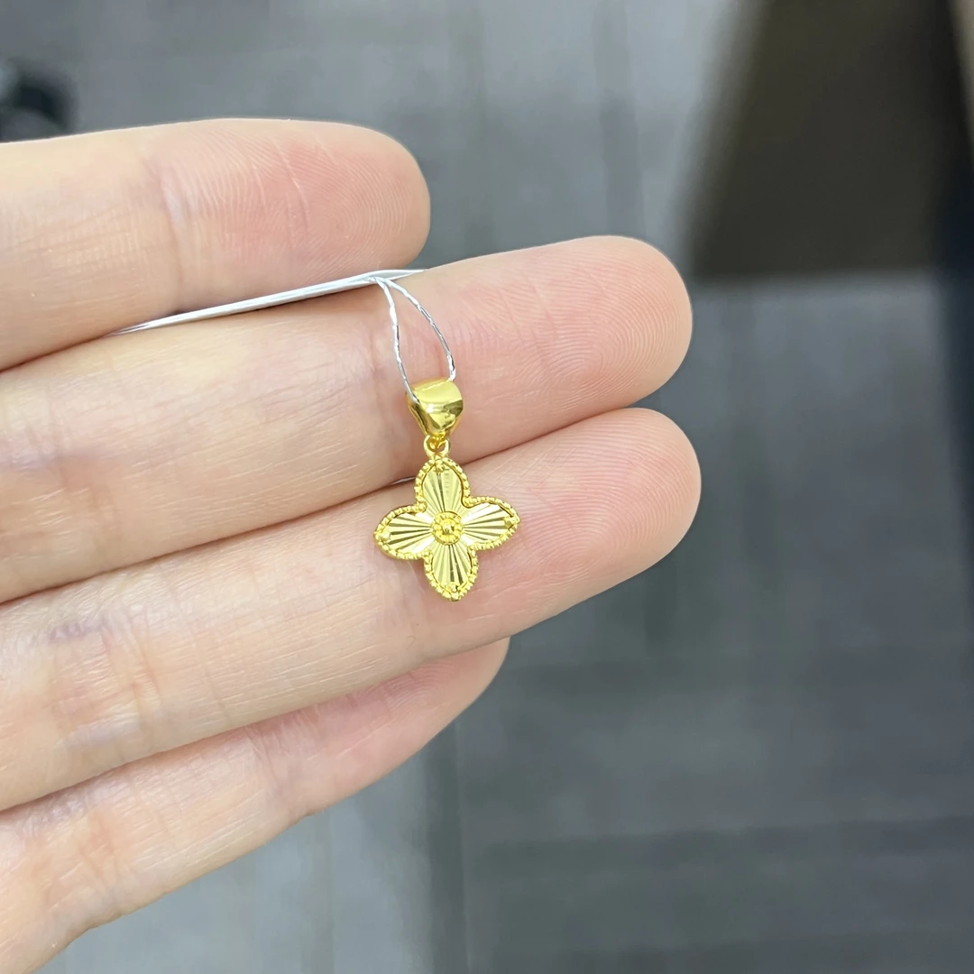 厚版镭射老花吊坠足金999