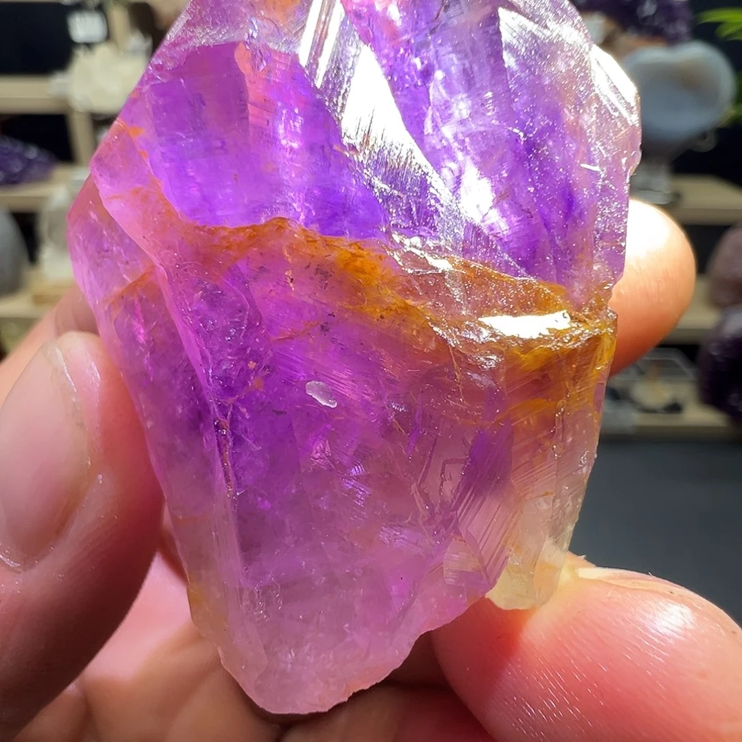 石材紫水晶原石摆件，