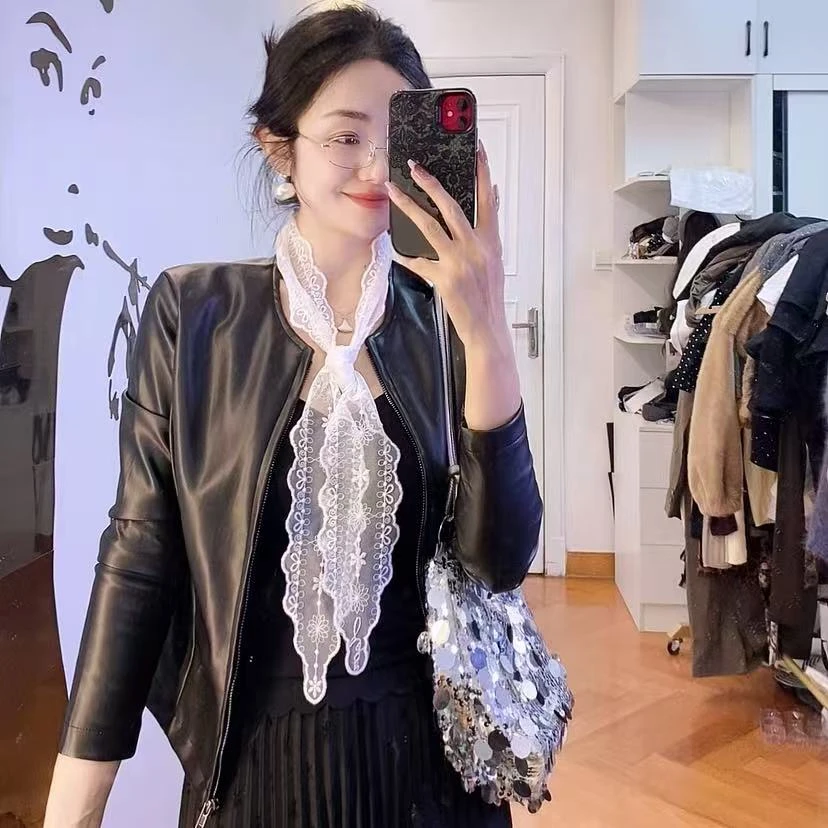 2025简约显瘦百搭气质柔软皮衣外套开衫5213