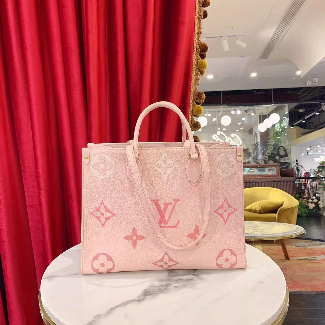 95新 LouisVuitton/路易威登 GGSonthego中号粉色单肩包82254461