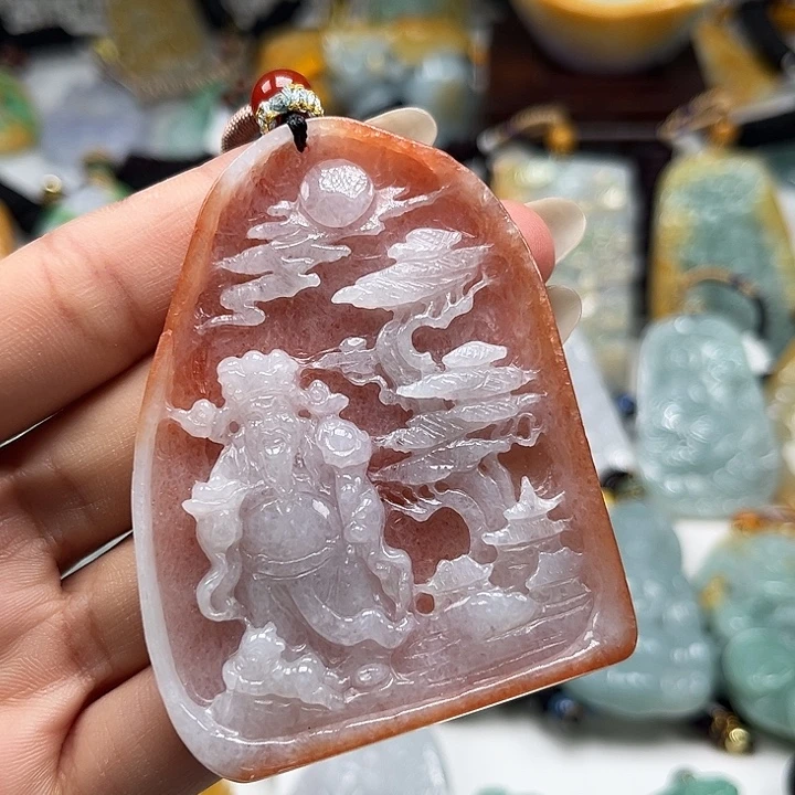翡翠未镶嵌颈饰财神