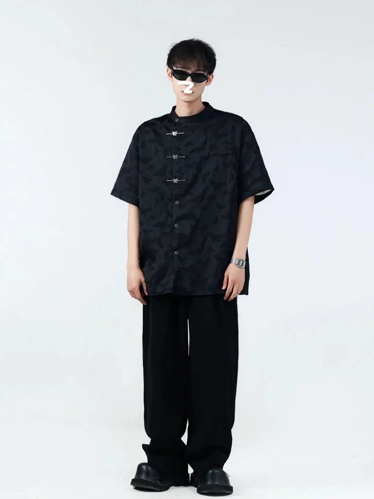 短袖T 新中式蝴蝶提花