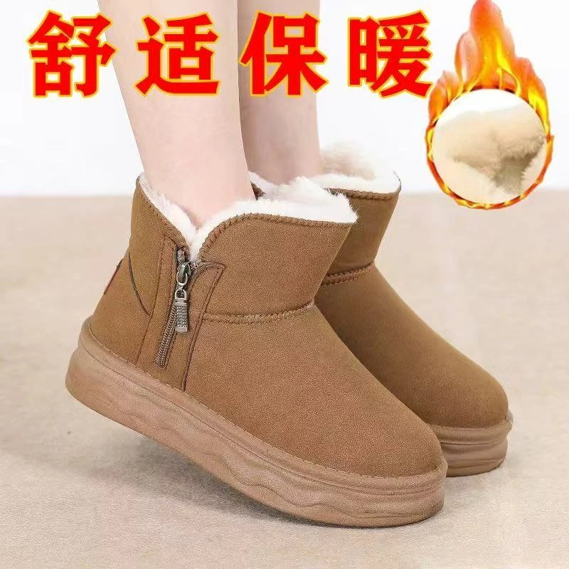 【F-11】雪地靴冬季女款保暖加绒加厚防滑耐磨软底软面轻便舒适棉鞋