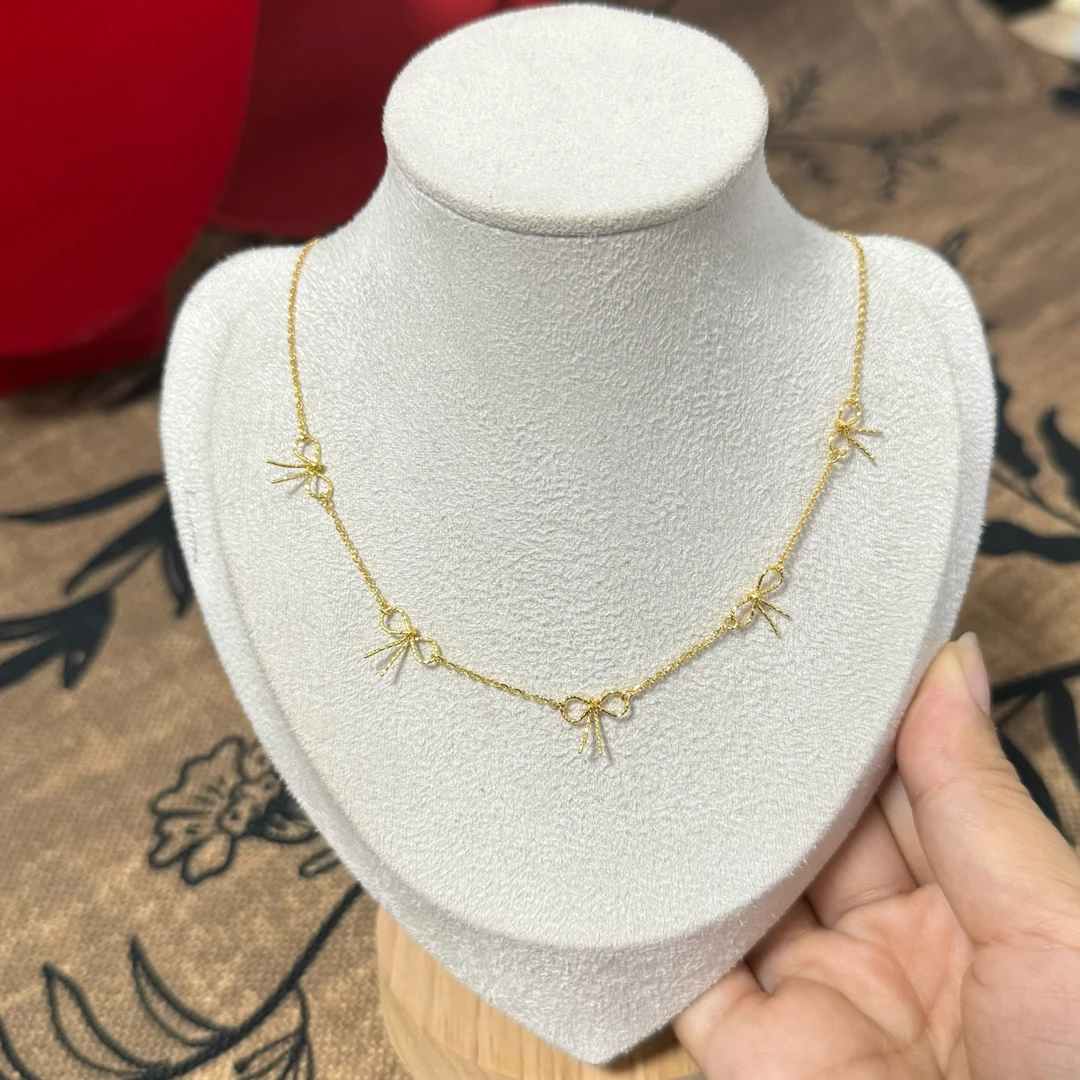 【小鹏黄金】足金999精致蝴蝶结5G工艺项链4.17  4.13