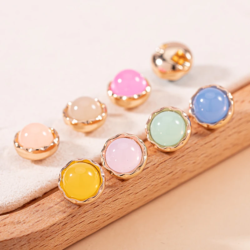 精致时尚彩色衬衫小香风纽扣儿童衣服配件高端女上衣金属扣子大全