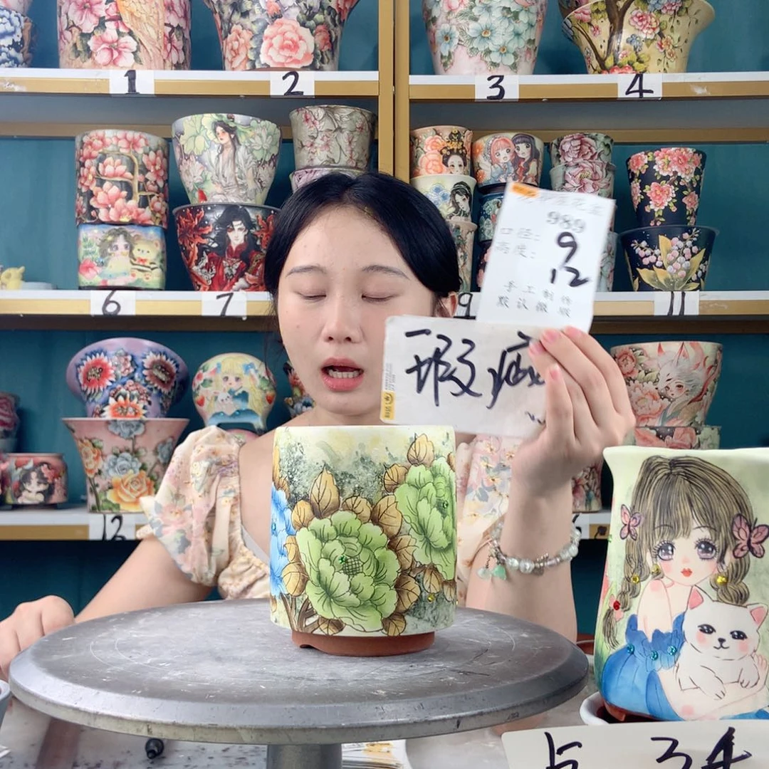 景德镇手工花盆989