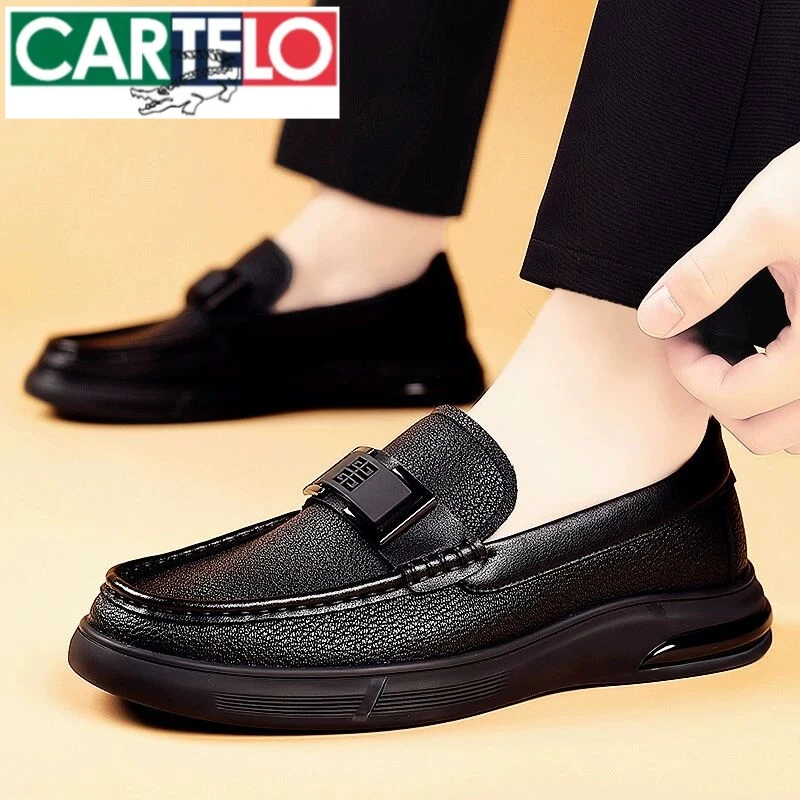 卡帝乐鳄鱼豆豆鞋男鞋秋季款2025新款商务轻奢潮鞋休闲皮鞋子男士