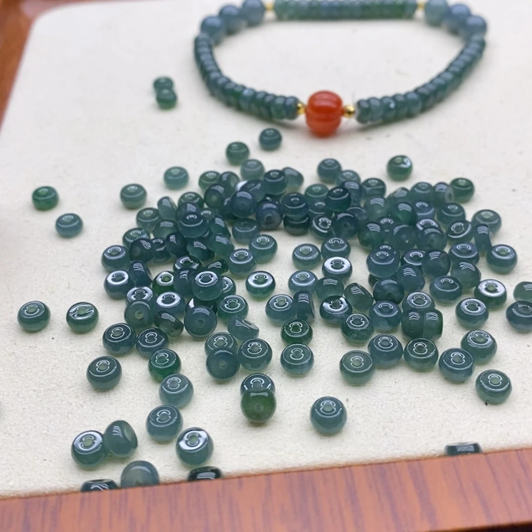 水晶珠宝半成品未镶嵌蓝水卡5算盘珠8颗