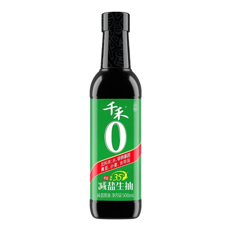 千禾 减盐35%生抽酱油 500ml