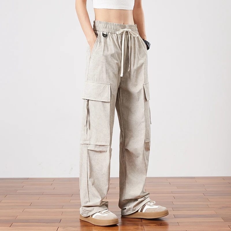 伞兵机能工装裤男夏季薄款潮牌速干直筒宽松透气冰丝休闲裤F236