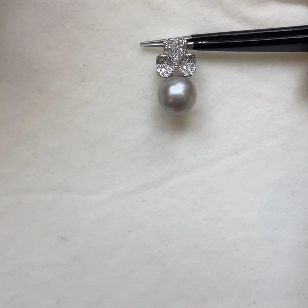 银S925镶嵌吊坠(不含链)海水珍珠