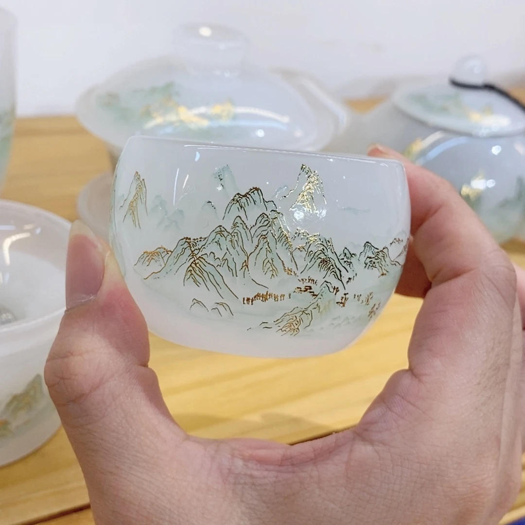 手工艺品琉璃千里江山客杯