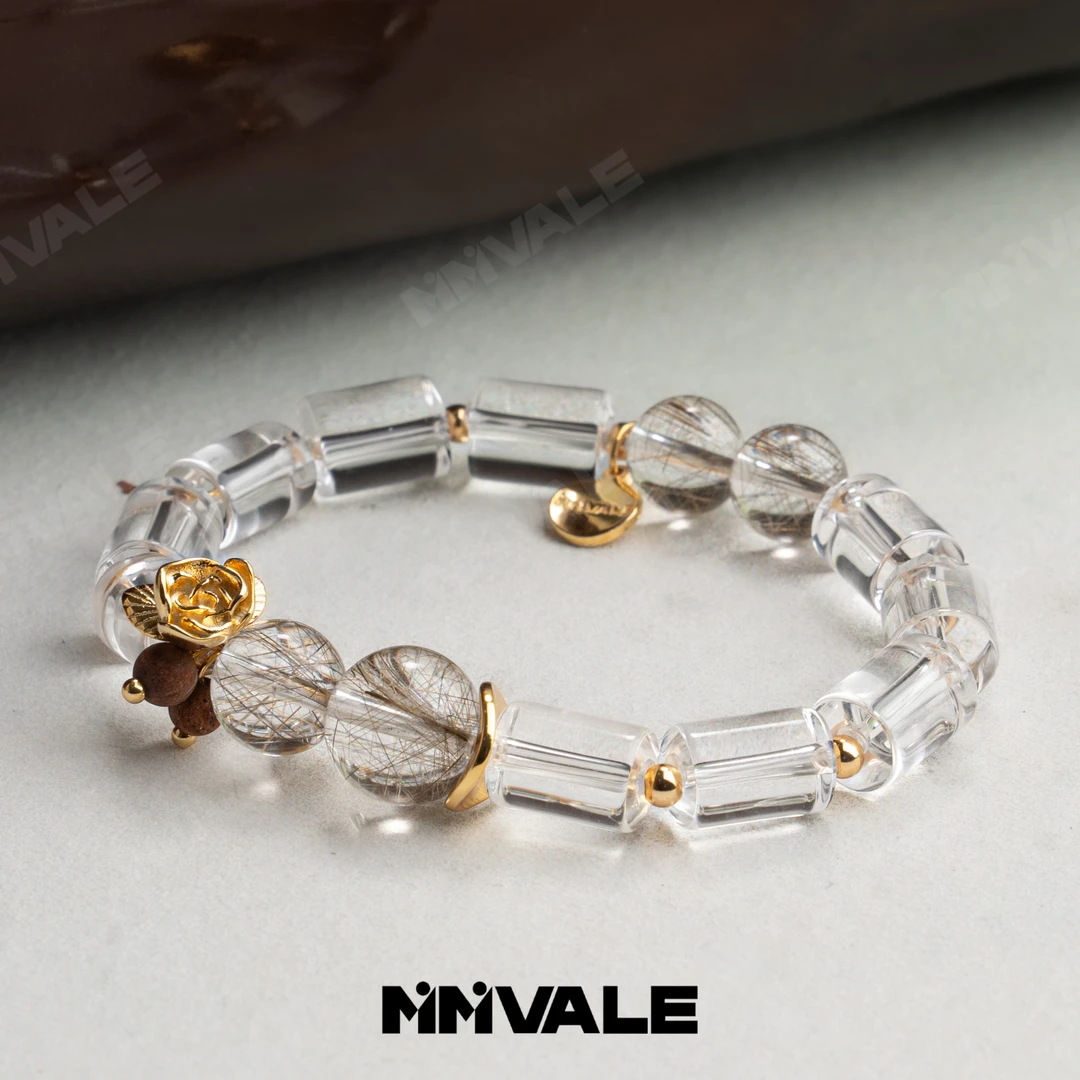 秘密山谷【花拾光】原创设计银发晶黄油麻丝降真香手串MMSG8914