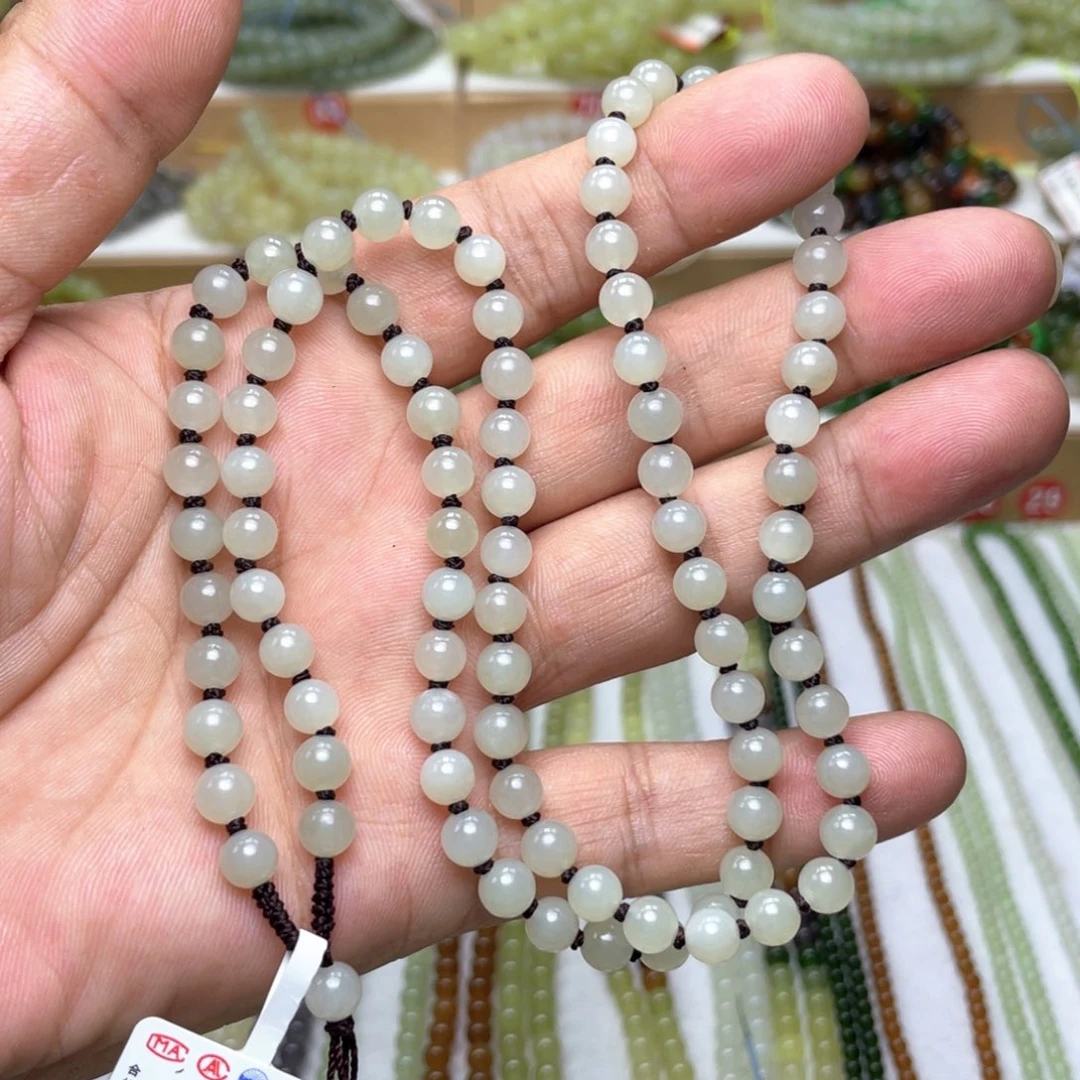 和田玉未镶嵌颈饰6mm