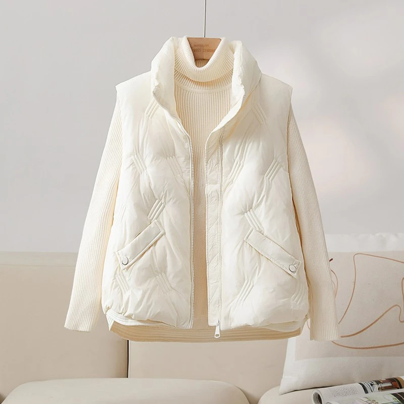 2025冬季简约风设计感马甲上衣女潮流小众洋气慵懒风显瘦纯色衣服