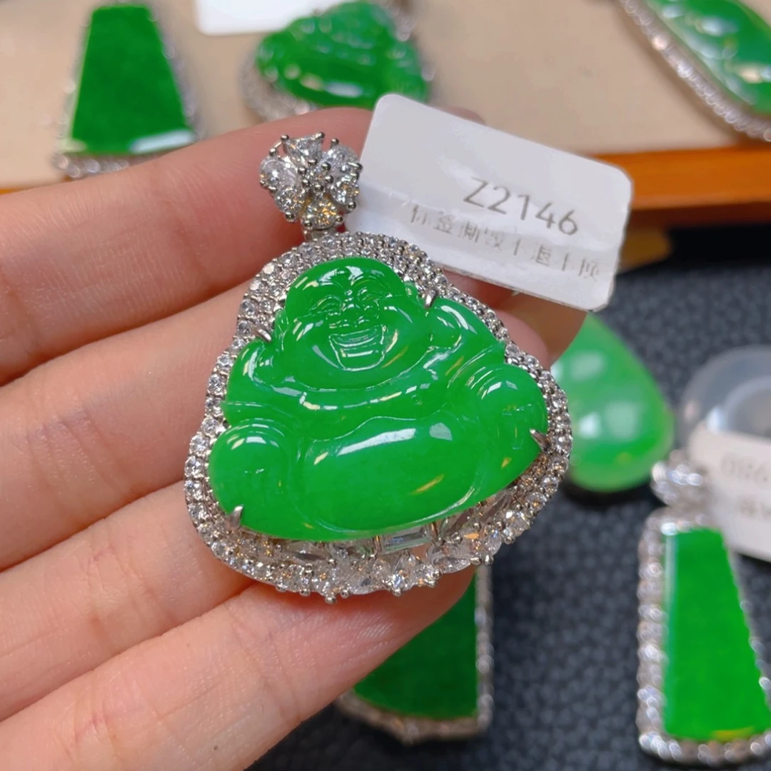 【闪购商品】翡翠银S925镶嵌颈饰翡翠
