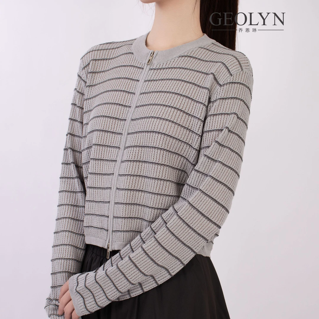 【干涉条纹】针织长袖短外套