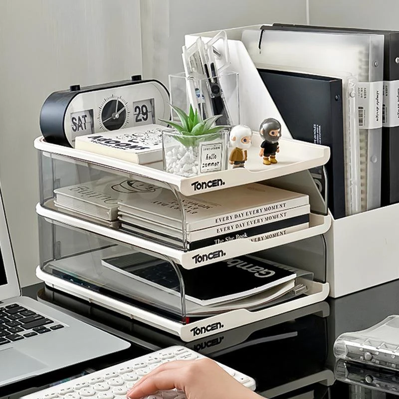 书桌置物架办公室文件收纳架多功能资料档案a4整理架子桌面收纳盒