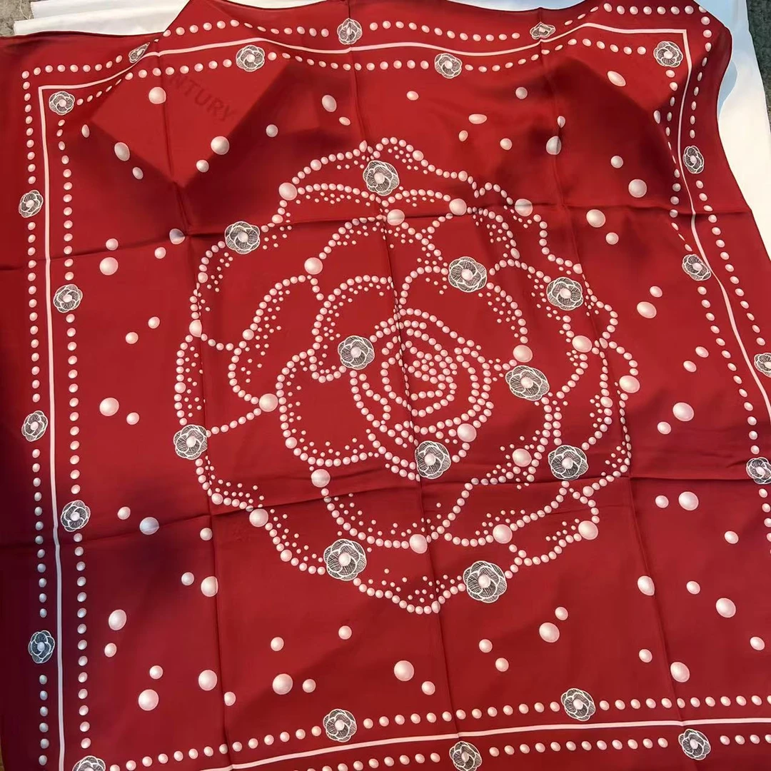 110 6D双乔方巾-星闪珠花 105cm丝巾