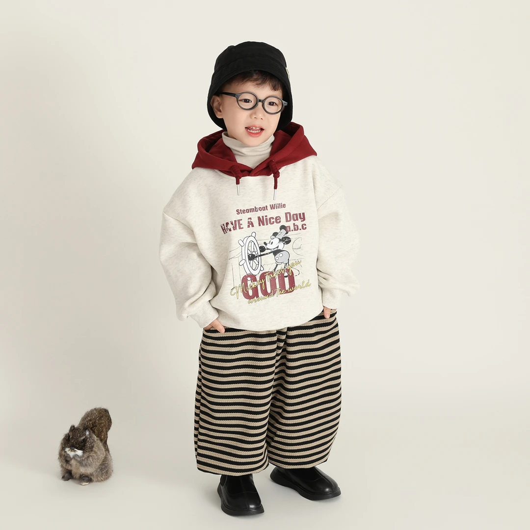 儿童宝宝秋冬一体绒连帽卫衣2025韩版宽松加绒保暖上衣中小童衣服