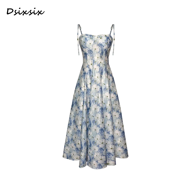 依漾自制-【夏沫未泯】新款显瘦收腰设计感连衣裙-41602Q