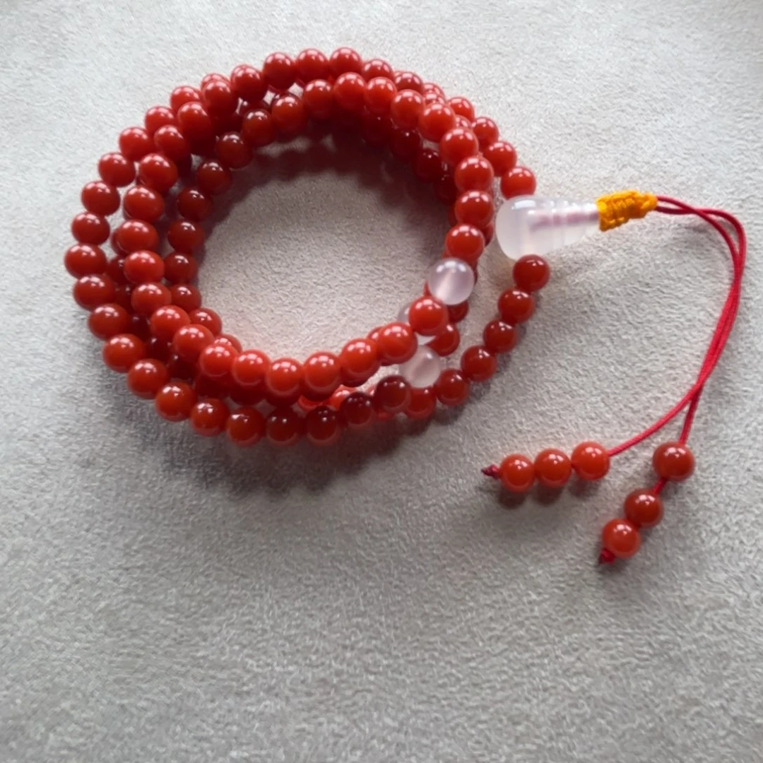 南红玛瑙锦红多圈未镶嵌靑*