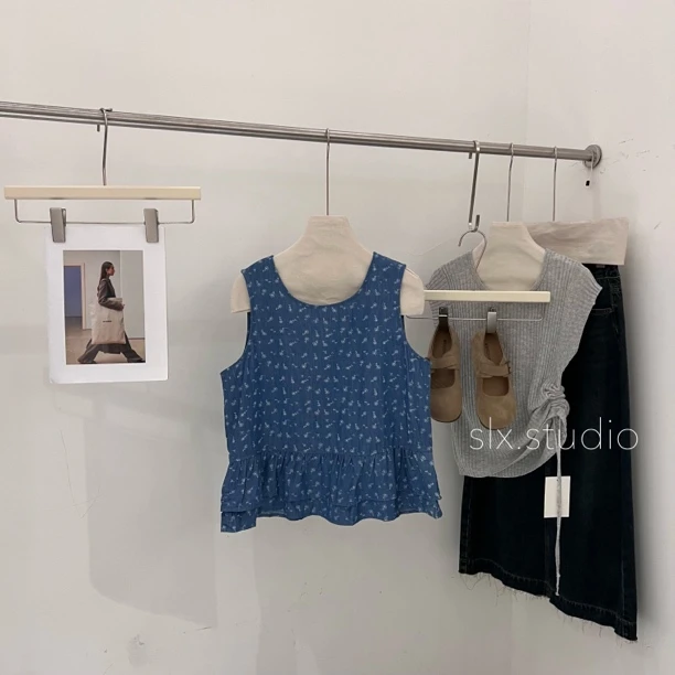 slx@ 2976 碎花背心小衫